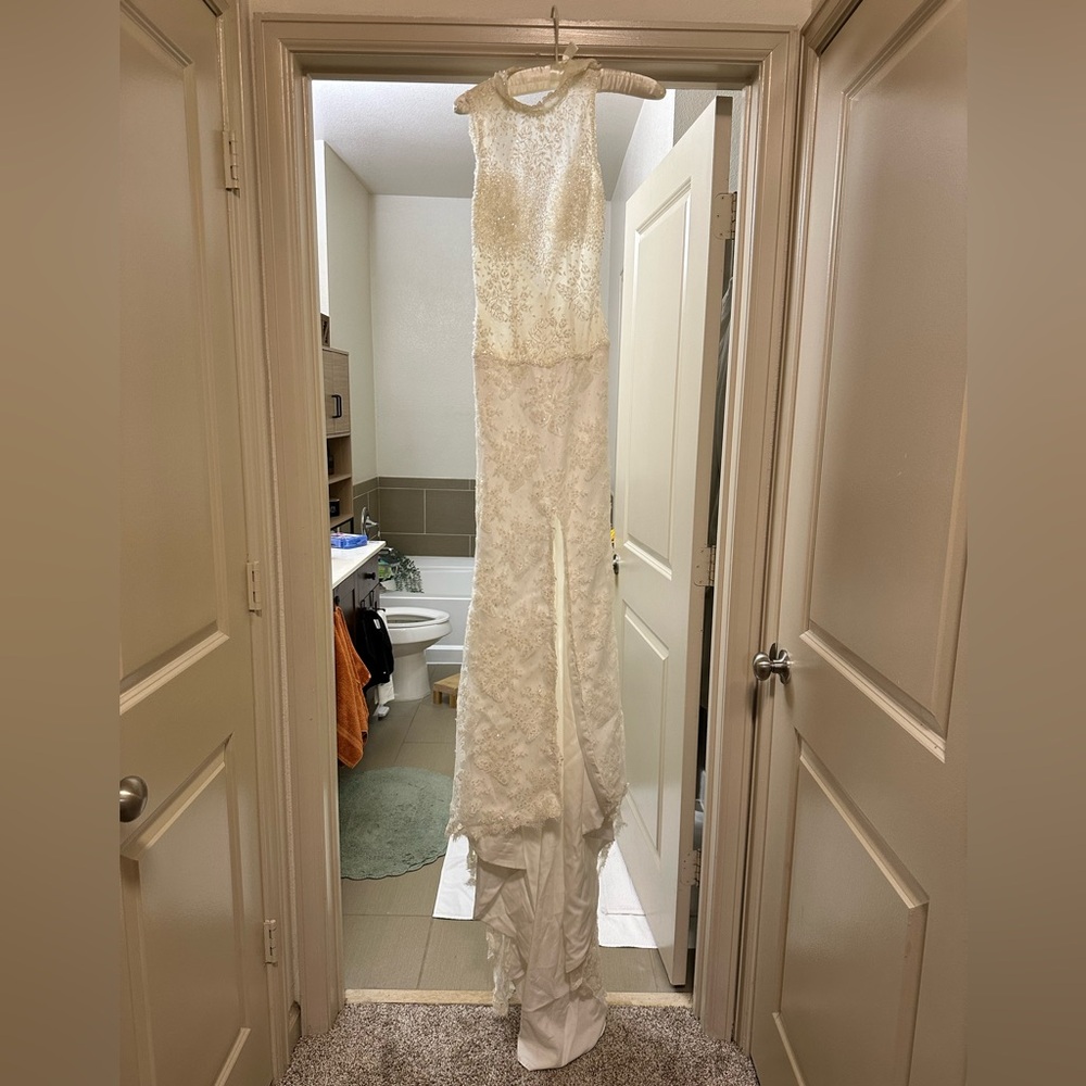 David's Bridal Ivory Lace Dress